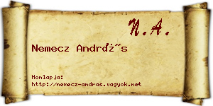 Nemecz András névjegykártya